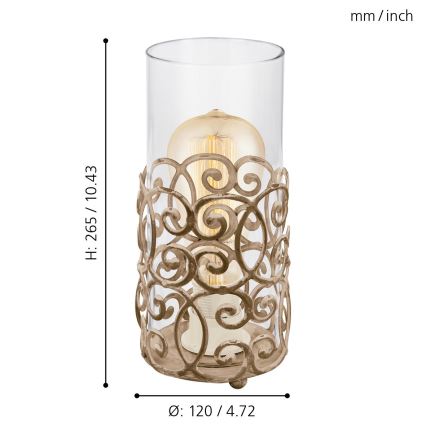 Eglo 49274 - Candeeiro de mesa CARDIGAN 1xE27/60W/230V