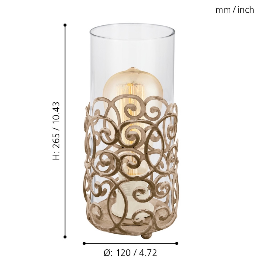 Eglo 49274 - Candeeiro de mesa CARDIGAN 1xE27/60W/230V