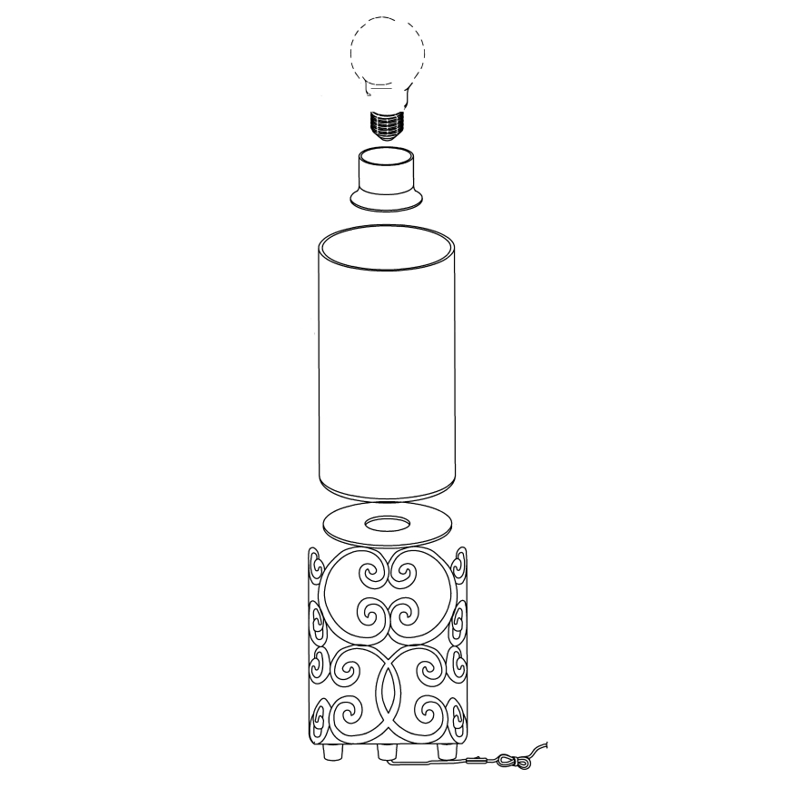 Eglo 49274 - Candeeiro de mesa CARDIGAN 1xE27/60W/230V