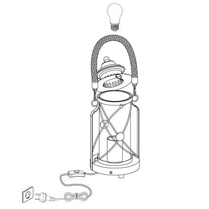 Eglo - Lâmpada de mesa 1xE27/60W/230V