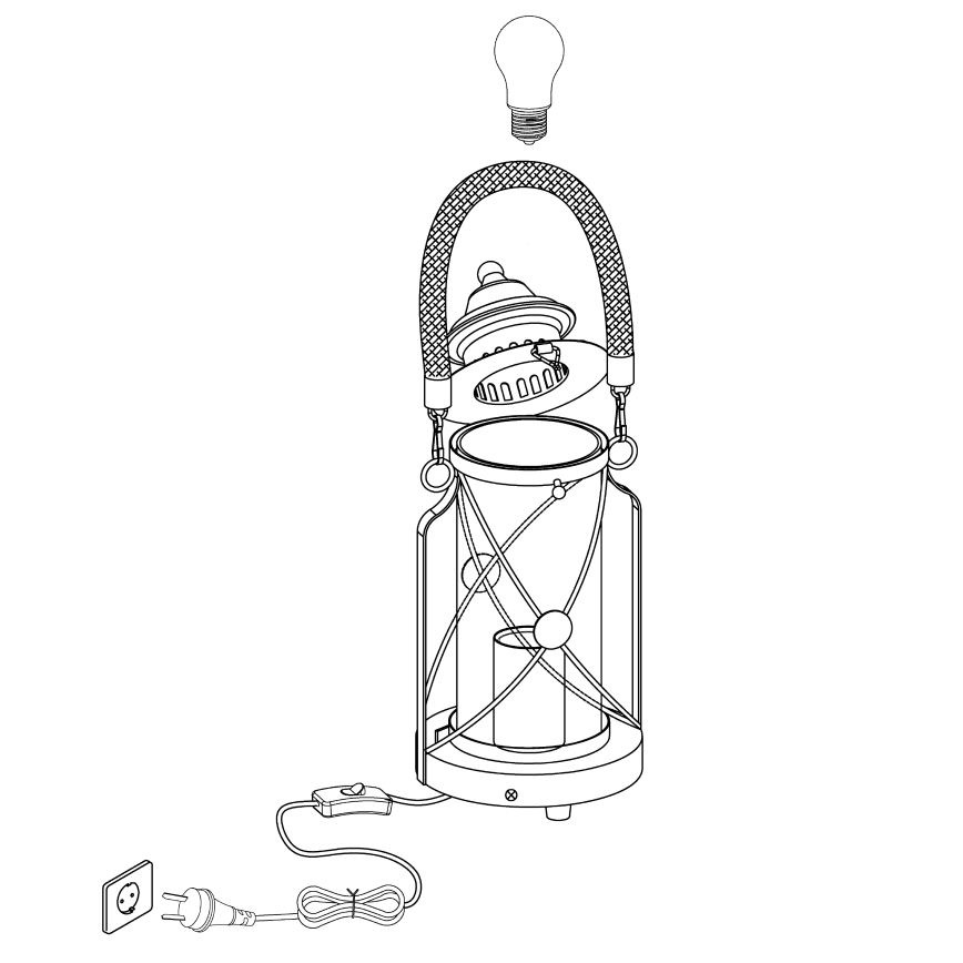 Eglo - Lâmpada de mesa 1xE27/60W/230V