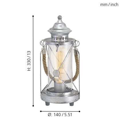 Eglo - Lâmpada de mesa 1xE27/60W/230V