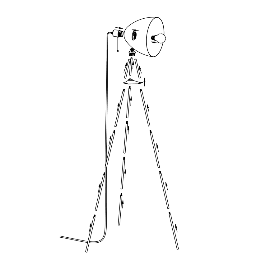 Eglo - Candeeiro de pé 1xE27/60W/230V