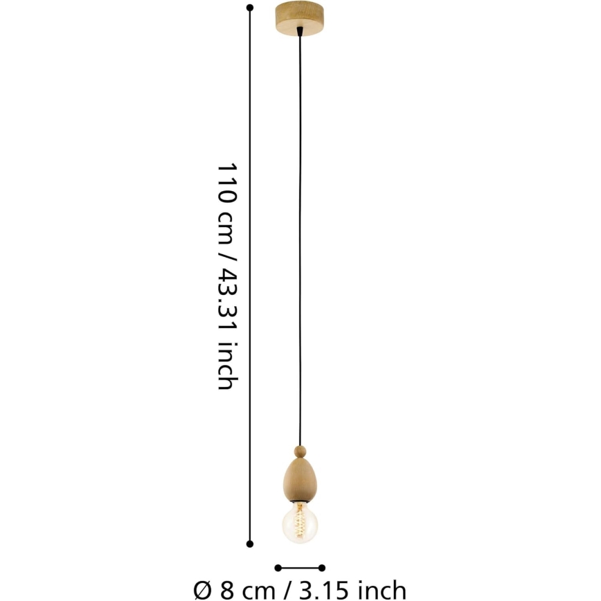 Eglo 49376 - Candeeiro suspenso AVOLTRI 1xE27/60W/230V