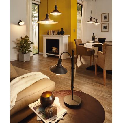 Eglo 49456 - Lustre suspenso STOCKBURY com cabo 1xE27/60W/230V Ø 36 cm