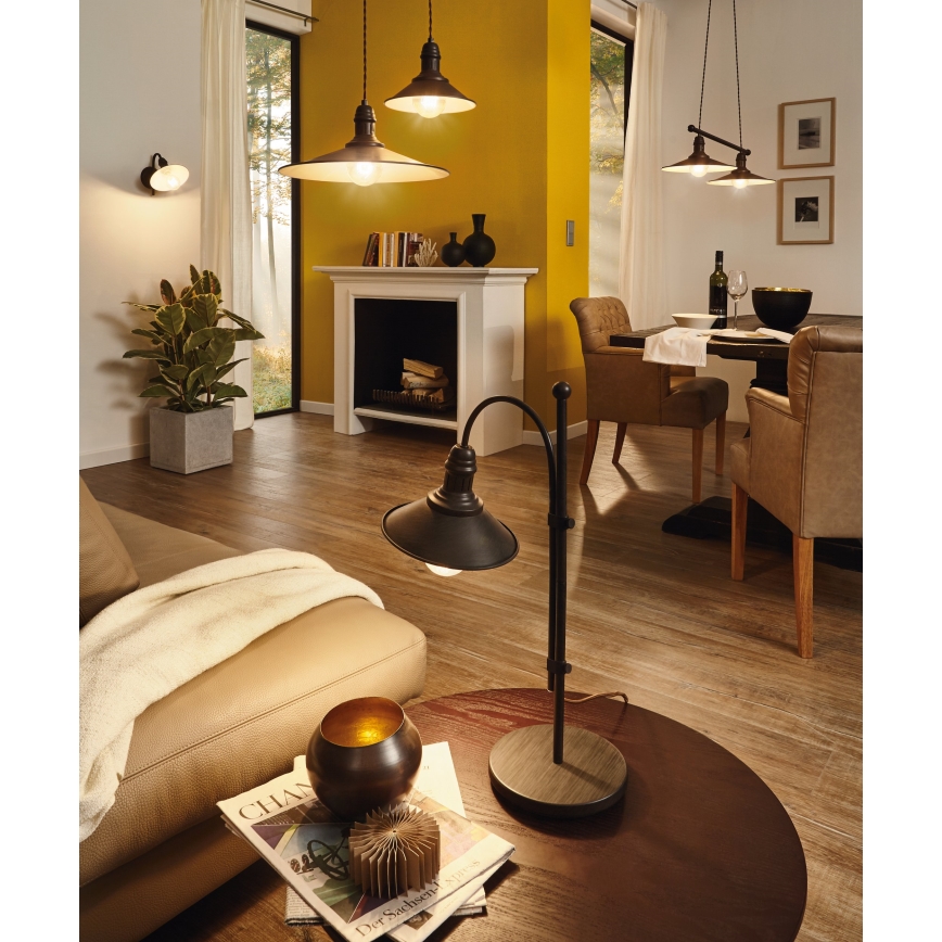 Eglo 49456 - Lustre suspenso STOCKBURY com cabo 1xE27/60W/230V Ø 36 cm