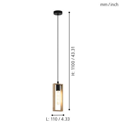 Eglo - Candelabro num fio 1xE27/60W/230V