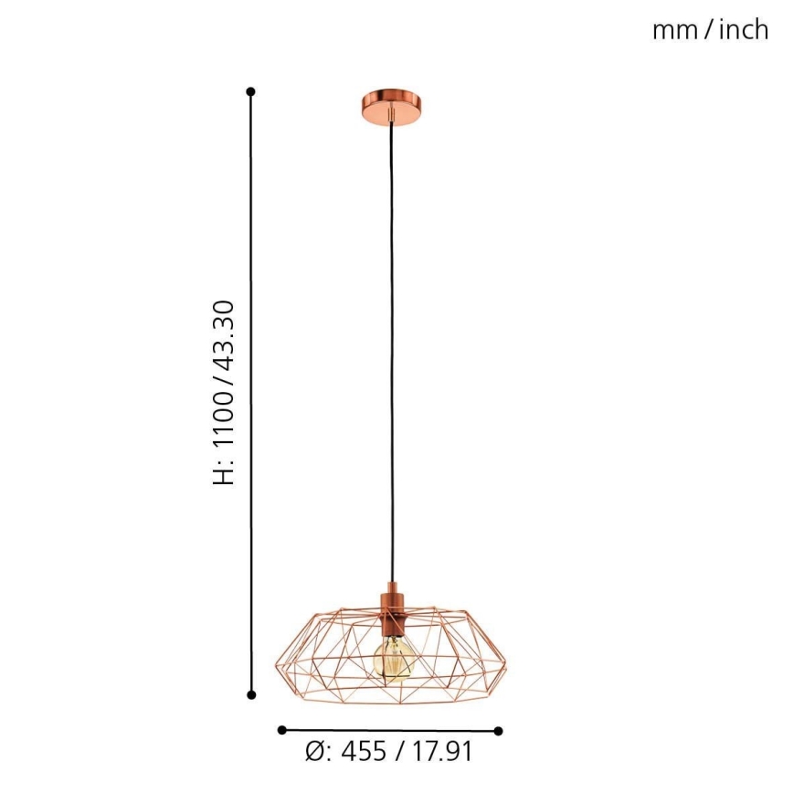 Eglo - Candelabro 2 1xE27/60W/230V