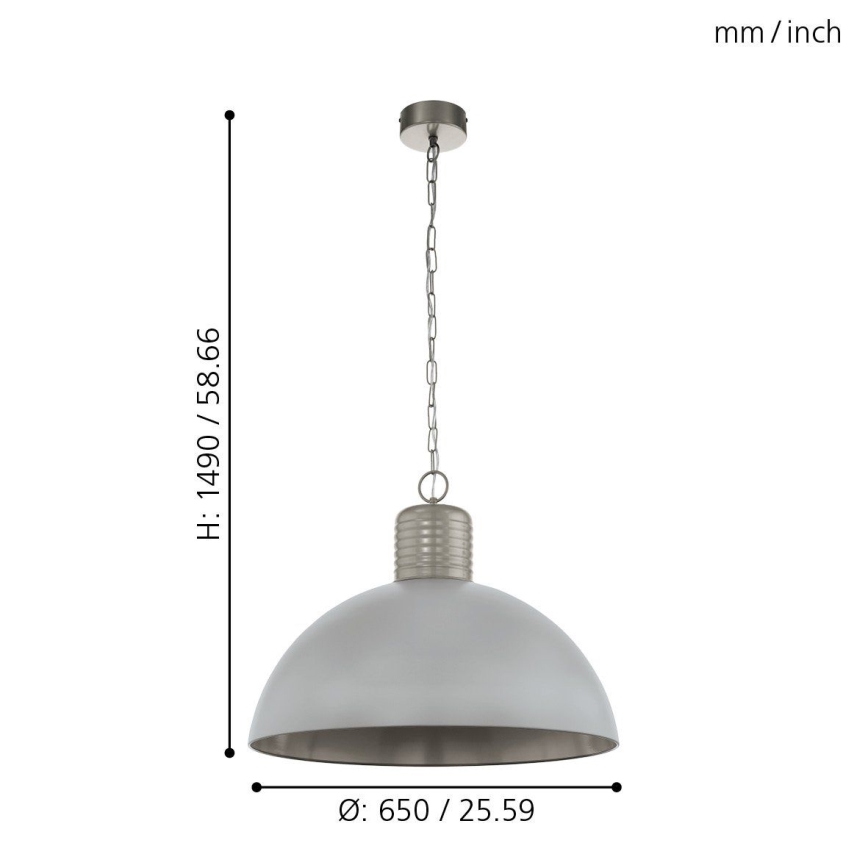 Eglo 49757 - Lustre suspenso por corrente COLDRIDGE 1xE27/60W/230V