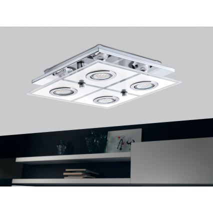 Eglo 54451 - Candeeiro de tecto LED CABO 4xGU10/3W/230V 29x29 cm