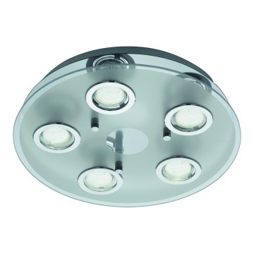Eglo 54563 - Candeeiro de teto LED 5x GU10/3W/230V, acabamento cromado brilhante