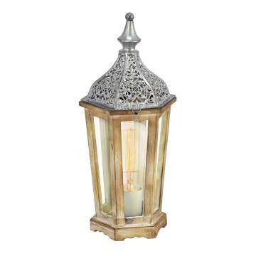 Eglo 54618 - Candeeiro de mesa LED 1xE27/4W/230V prateado/castanho