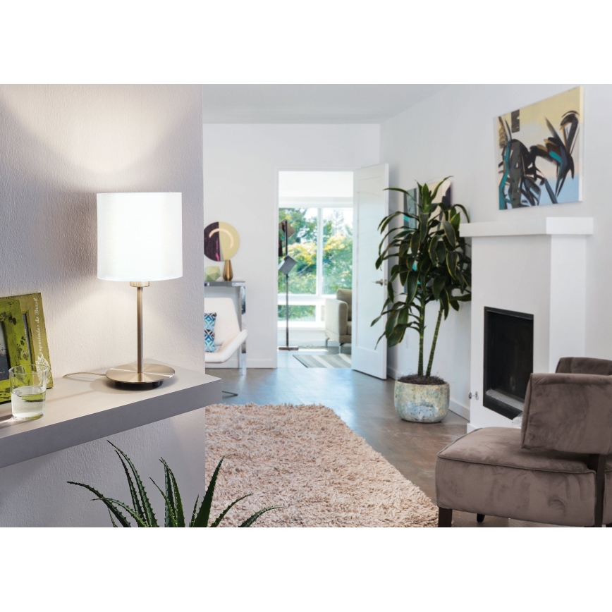 Eglo 54744 - Candeeiro de mesa ANADIA 1xE14/40W/230V branco/cromado mate