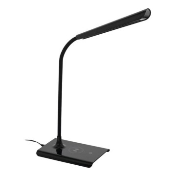 Eglo 55122 - Lâmpada de mesa LED regulável com carregamento sem fios LED/5,5W/230V preta