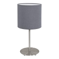 Eglo 55215 - Candeeiro de mesa PASTERI 1xE14/40W/230V cinzento