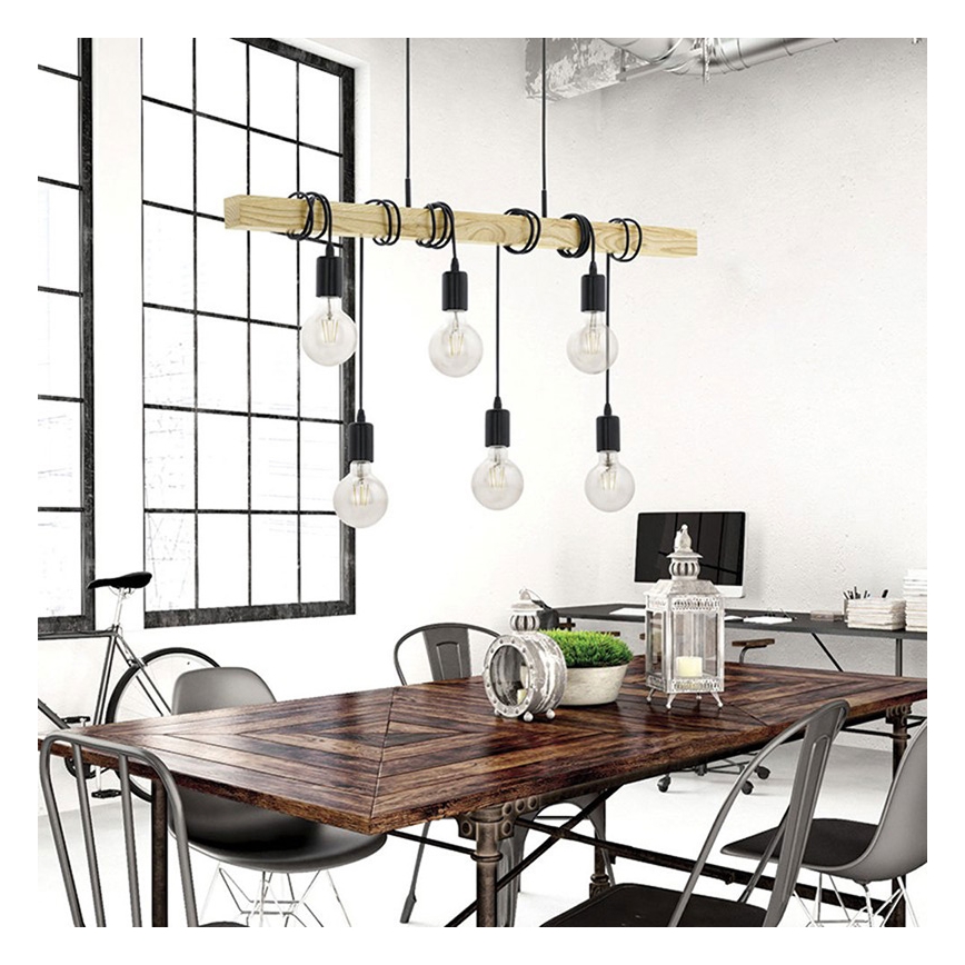 Eglo 55242 - Candeeiro suspenso TOWNSHEND 6xE27/60W/230V