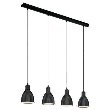 Eglo 55244 - Lustre suspenso por cabo PRIDDY 4xE27/60W/230V preto