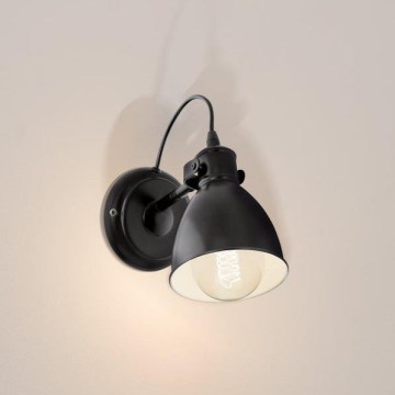 Eglo 55261 - Candeeiro de parede PRIDDY 1xE27/40W/230V preto