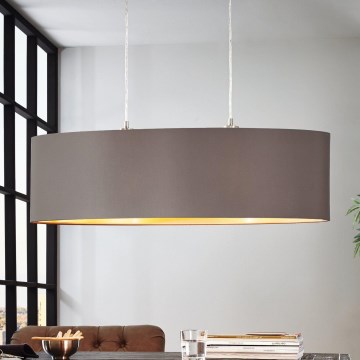 Eglo 55271 - Candeeiro suspenso MASERLO 2xE27/60W/230V castanho