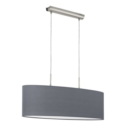 Eglo 55276 - Lustre PASTERI suspenso em cabo 2xE27/60W/230V cinzento