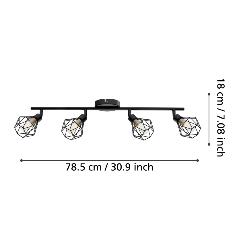 Eglo 55301 - Spot LED ZAPATA 4xG9/3W/230V preto