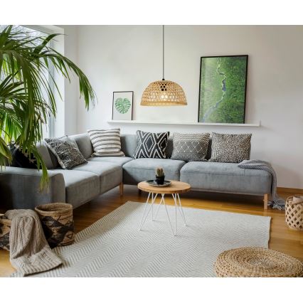 Eglo 55695 - Candeeiro suspenso CLAVERDON 1xE27/40W/230V diâmetro 37 cm bege