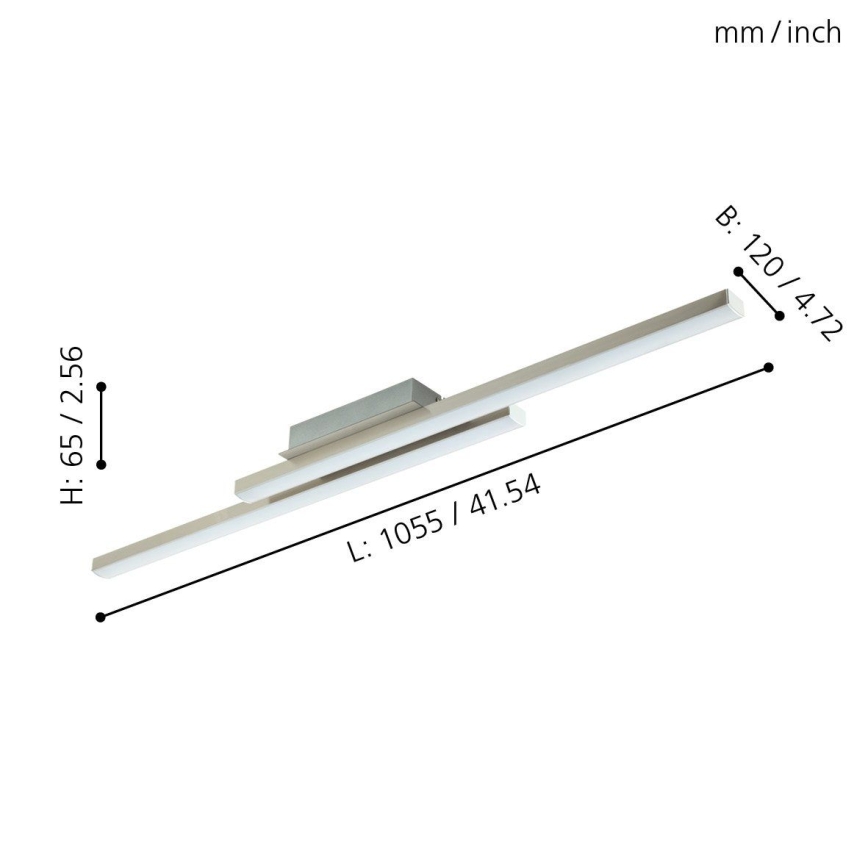 Eglo 55971 - Luminária de teto dimerizável LED RGBW FRAIOLI-C LED/34W/230V 2700-6500K cromado mate + comando à distância