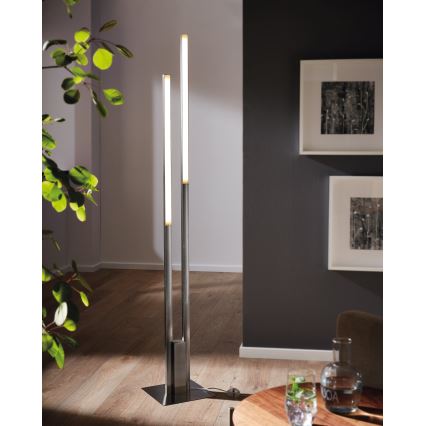 Eglo 55972 - Candeeiro de pé LED RGBW dimerizável FRAIOLI-C LED/34W/230V 2700-6500K cromo mate + controlo remoto