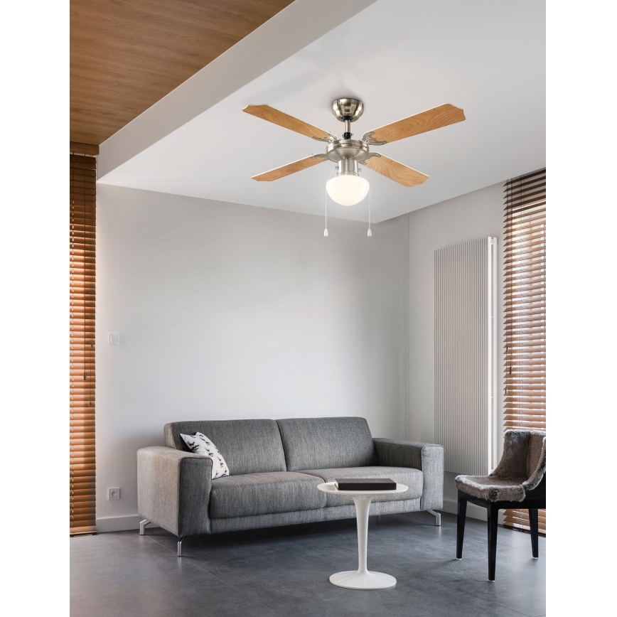 Eglo 56035 - Ventilador de teto LED 1xE27/4,9W/230V 3000K, diâmetro 106,6 cm
