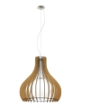 Eglo 61719 - Candeeiro suspenso TINDORI 1xE27/60W/230V diâmetro 60 cm castanho
