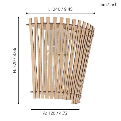 Eglo - Luz de parede 1xE27/60W/230V