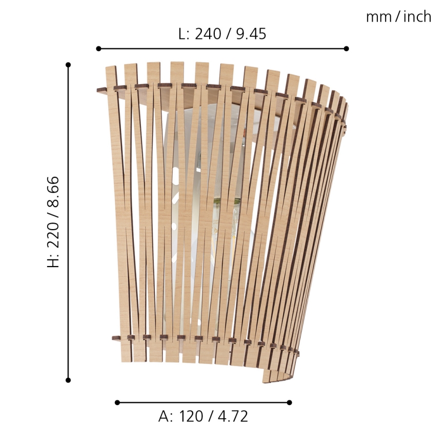 Eglo - Luz de parede 1xE27/60W/230V