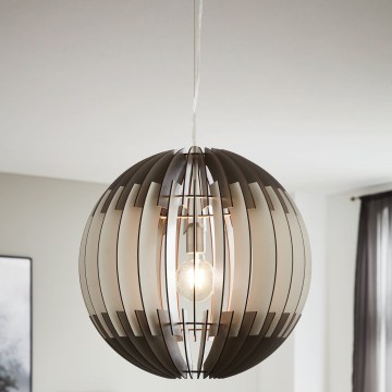 Eglo 63256 - Lustre suspenso por cabo OLMERO PRO 1xE27/60W/230V Ø 40 cm cinzento/branco