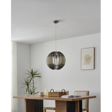 Eglo 63256 - Lustre suspenso por cabo OLMERO PRO 1xE27/60W/230V Ø 40 cm cinzento/branco