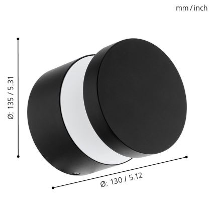 Eglo 65038 - Aplique de parede LED para exterior MELZO PRO LED/11W/230V 3000K IP44 preto