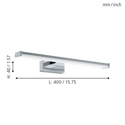 Eglo 74051 - Iluminação de espelho para casa de banho LED GALENZANA LED/7,4W/230V 4000K 40 cm IP44 cromado brilhante