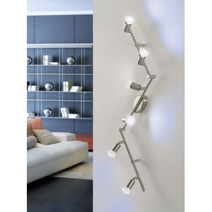 Eglo 75387 - Foco LED RGB com regulação BUZZ-C 6xGU10/4W/230V + controlo remoto