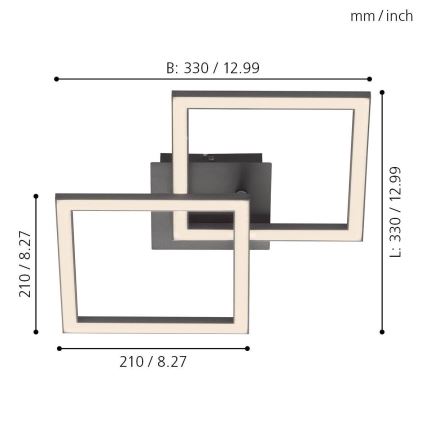 Eglo 75569 - Iluminação de teto LED PALMAVES LED/20,5W/230V