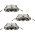 Eglo 75675 - CONJUNTO 3x Iluminações de encastrar para casa de banho AGULO 1xGU10/35W/230V IP23 cromado mate