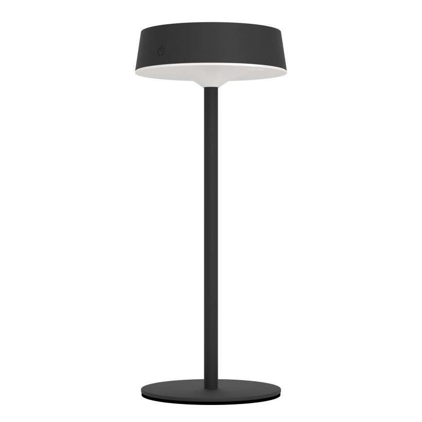 Eglo - Lâmpada de mesa tátil LED dimerizável recarregável por energia solar LED/3W/5V 3000-6000K 1800 mAh IP44 preta