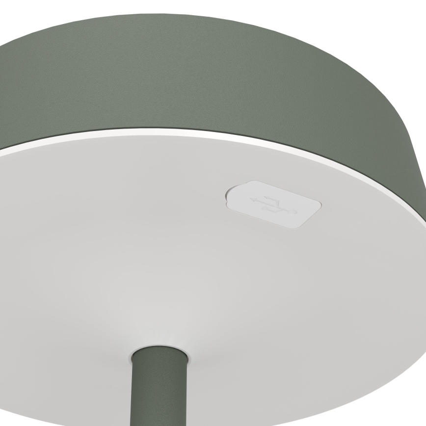 Eglo - Lâmpada de Mesa LED Dimerizável Recarregável Solar com Controlo por Toque LED/3W/5V 3000-6000K 1800 mAh IP44 Verde