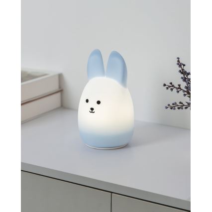 Eglo - Luz Noturna Infantil Recarregável LED RGBW com Controlo Tátil, LED/5W/5V, 1200 mAh, Coelho