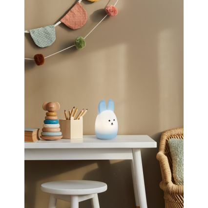 Eglo - Luz Noturna Infantil Recarregável LED RGBW com Controlo Tátil, LED/5W/5V, 1200 mAh, Coelho