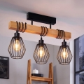 Eglo 780168 - Lustre de tecto de sobrepor TABODI 3xE27/40W/230V pinho/preto