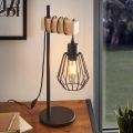 Eglo 780173 - Candeeiro de mesa TABODI 1xE27/40W/230V pinho/preto