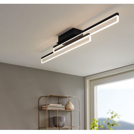 Eglo 780433 - Candeeiro de teto LED para casa de banho YANGUAS 2xLED/11W/230V 3000K IP44 preto