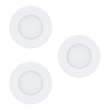 Eglo 78195 - Conjunto de 3 luminárias LED embutidas FUEVA LED/2,7 W/230 V, diâmetro 8,5 cm