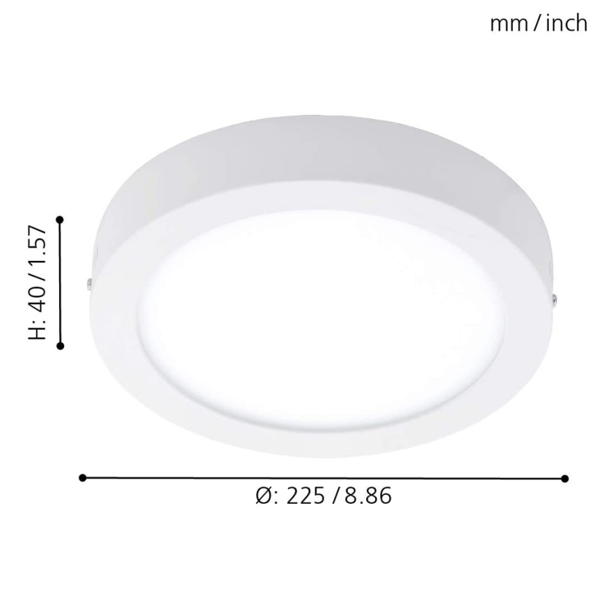 Eglo 78201 - Candeeiro de teto LED FUEVA LED/16,5W/230V Ø 22,5 cm