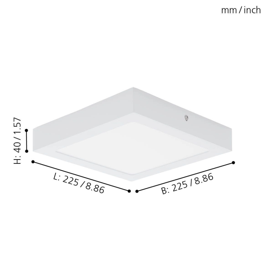Eglo 78202 - Candeeiro de tecto LED FUEVA LED/16,5W/230V 22,5x22,5 cm