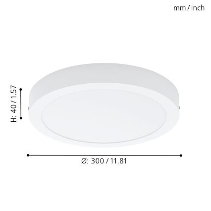Eglo 78203 - Candeeiro de tecto FUEVA LED/22W/230V, diâmetro 30 cm